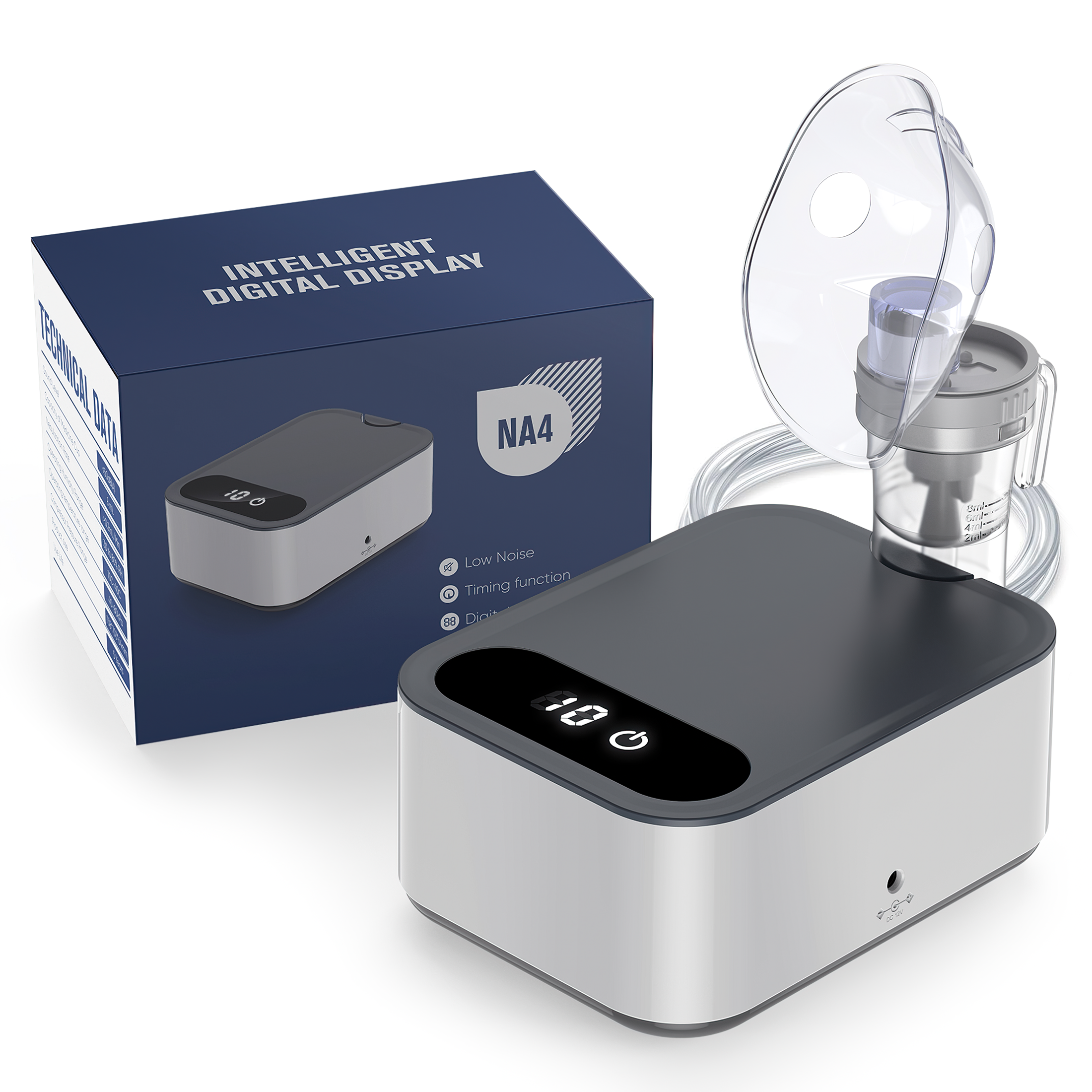 Smart Nebulizer for Adults and Kids-Digital Display Nebulizer with Mask, Desktop Compression Nebulizer for Breathing Treatment with Adjustable time, Used Both Home, as Well as on Work