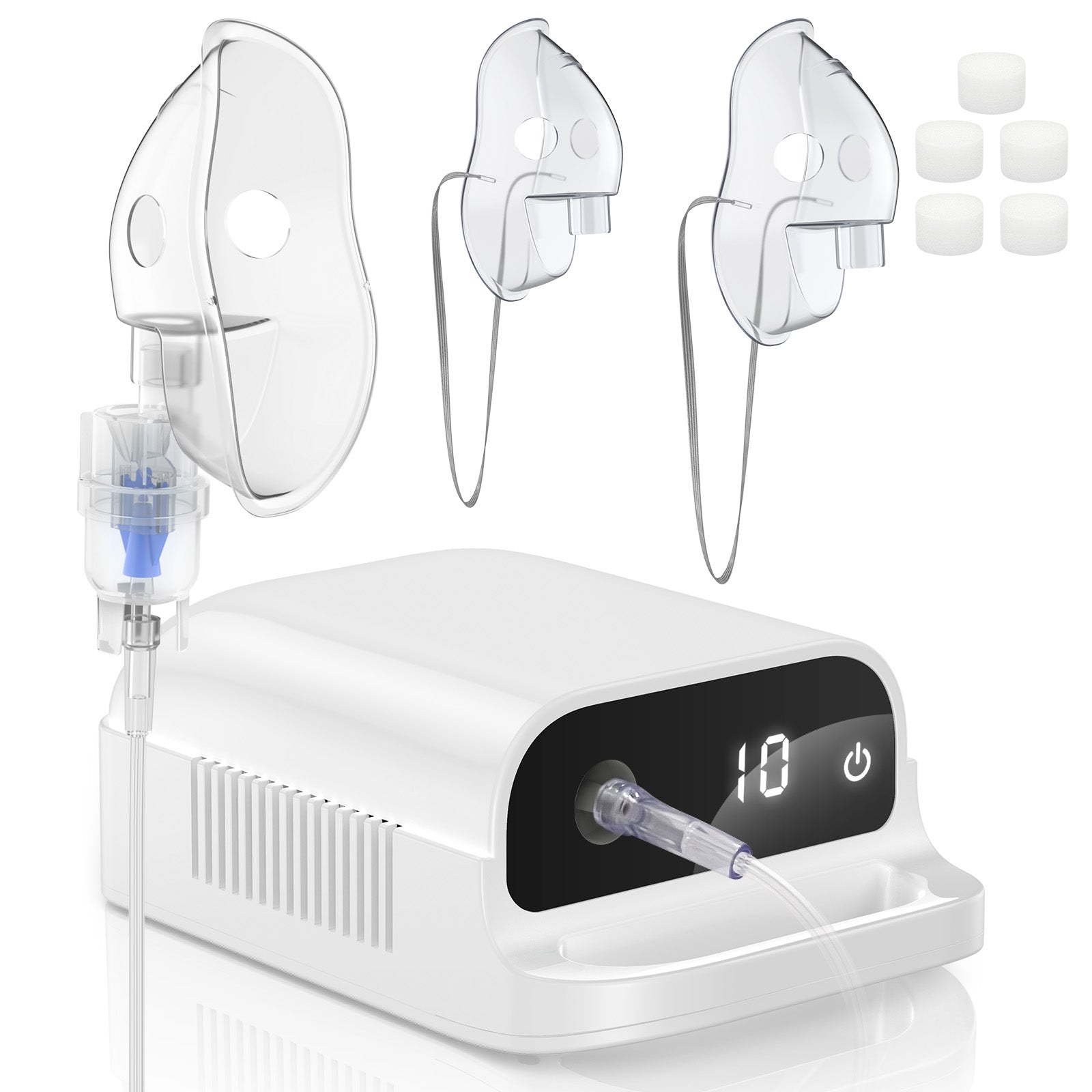 Smart Nebulizer, Smart Digital Display Nebulizer for Adults and Children, Accessory Device for Single Patient Use, Low Noise Compression Nebulizer (Direct Patient Interface) - 145