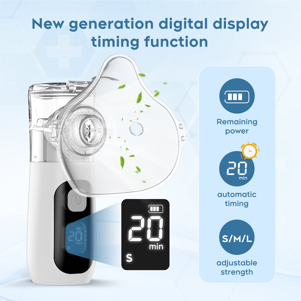 THE SWIRLER NEBULIZER, Smart Digital Display Portable Nebulizer for Adults and Kids, Portable Nebulizer Machine for Breathing with Mouthpiece and Mask, Handheld Nebulizer for Travel and Home Use
