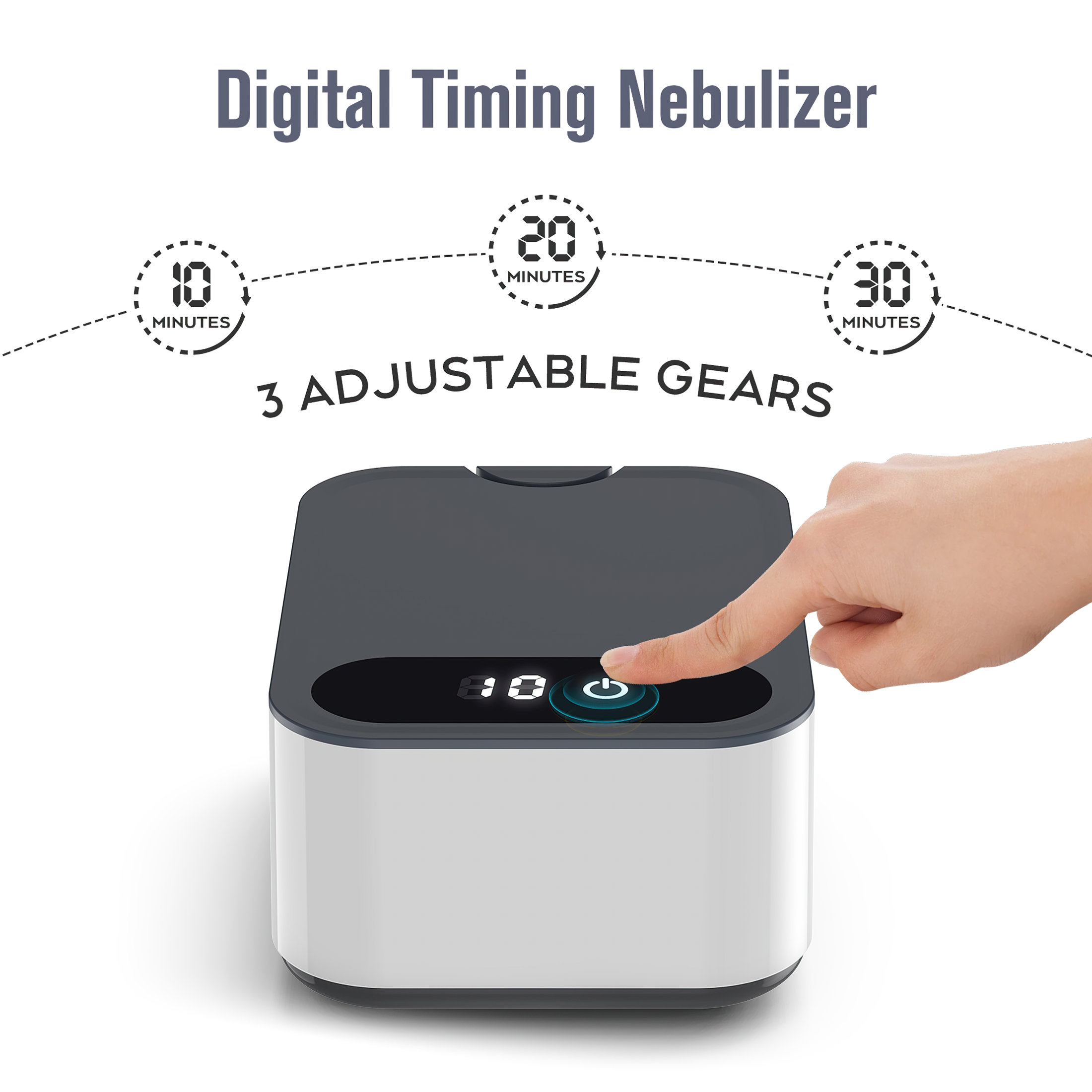 Smart Nebulizer for Adults and Kids-Digital Display Nebulizer with Mask, Desktop Compression Nebulizer for Breathing Treatment with Adjustable time, Used Both Home, as Well as on Work