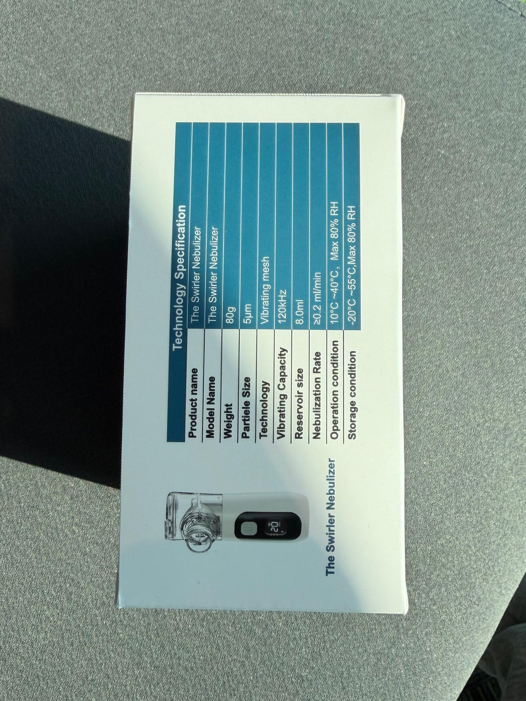 THE SWIRLER NEBULIZER, Portable Nebulizer for Adults and Kids, Ultra-quiet Handheld Nebulizer with Self-Cleaning, Rechargeable Nebulizer with three adjustable mist levels for Travel