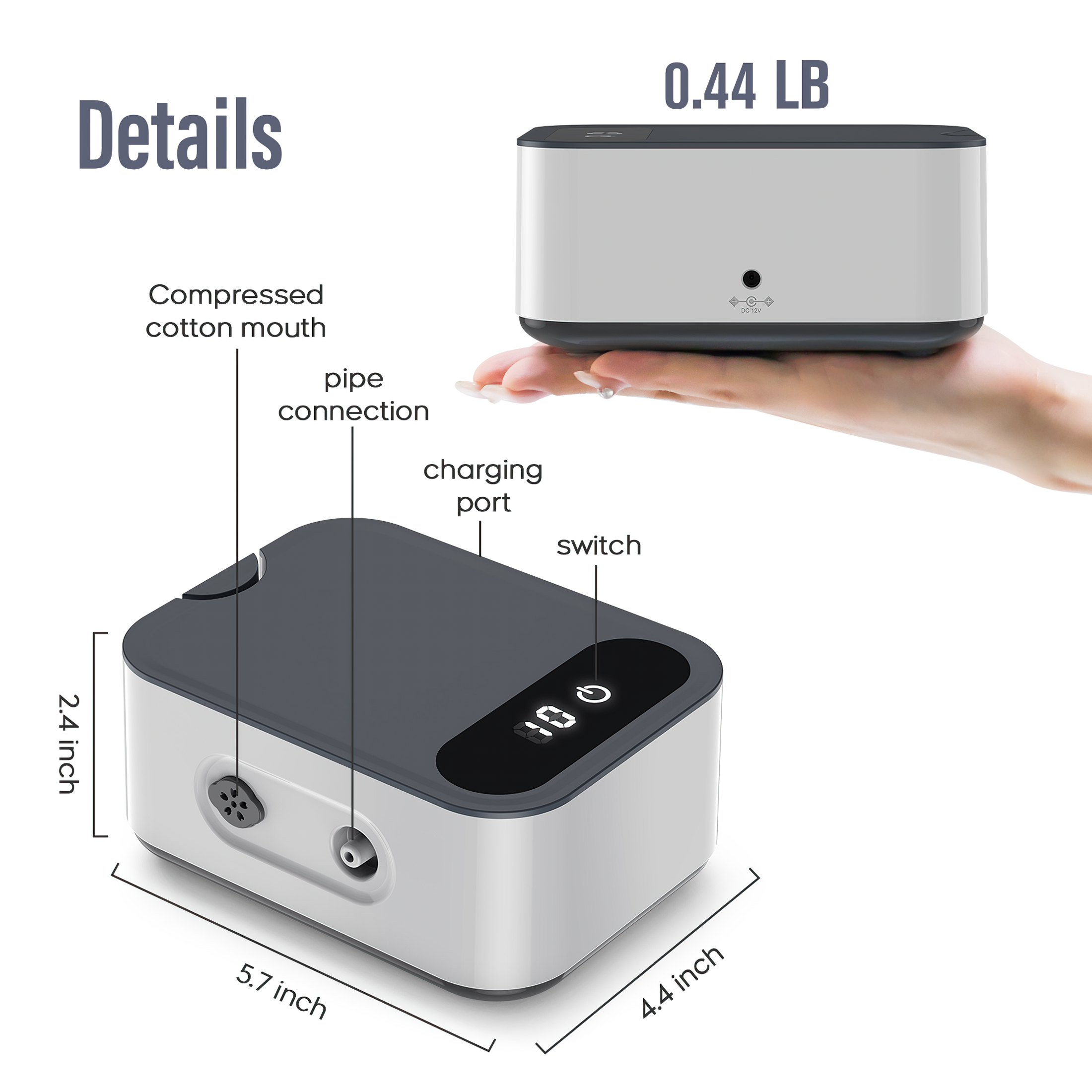 Smart Nebulizer for Adults and Kids-Digital Display Nebulizer with Mask, Desktop Compression Nebulizer for Breathing Treatment with Adjustable time, Used Both Home, as Well as on Work