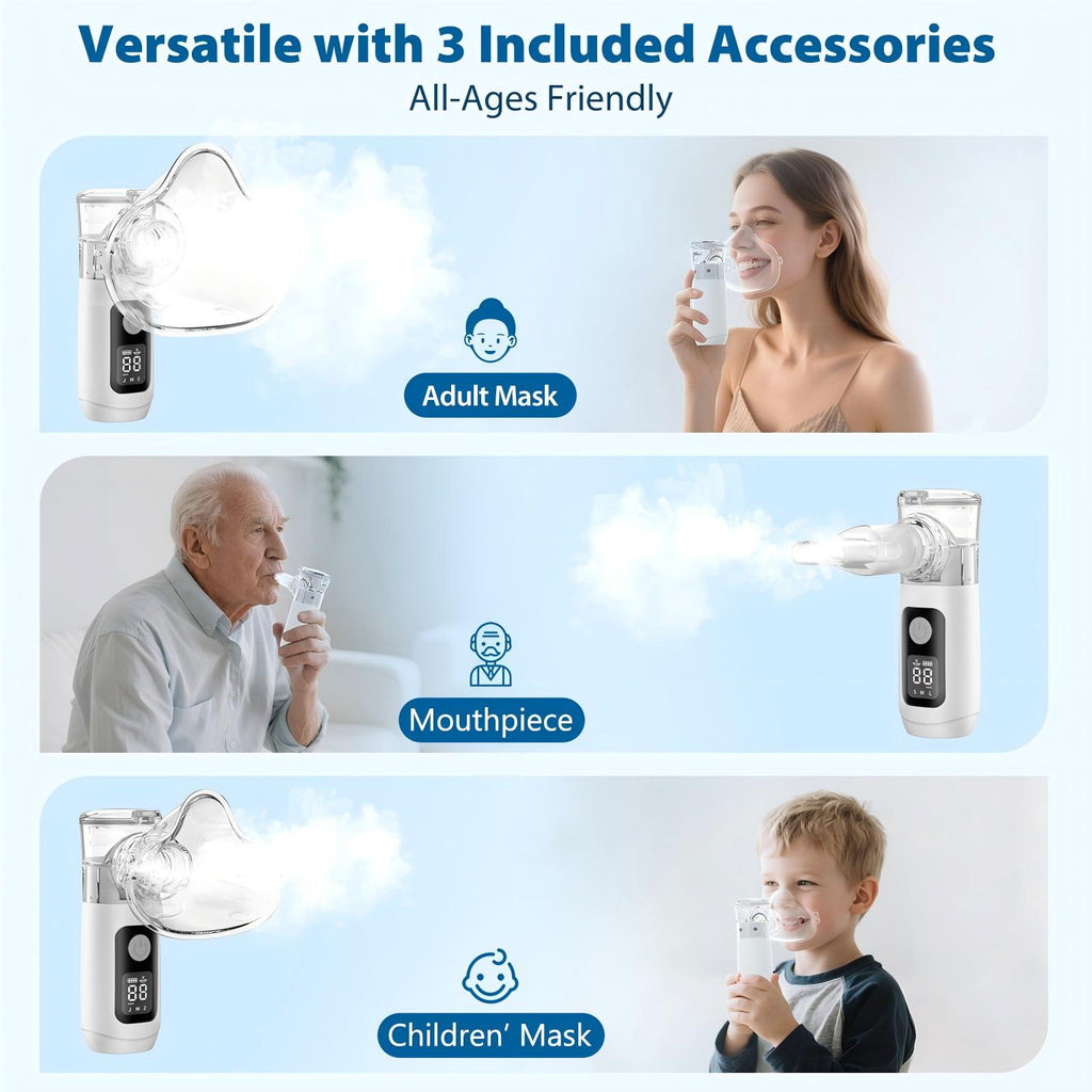 THE SWIRLER NEBULIZER, Portable Nebulizer for Adults and Kids, Ultra-quiet Handheld Nebulizer with Self-Cleaning, Rechargeable Nebulizer with three adjustable mist levels for Travel