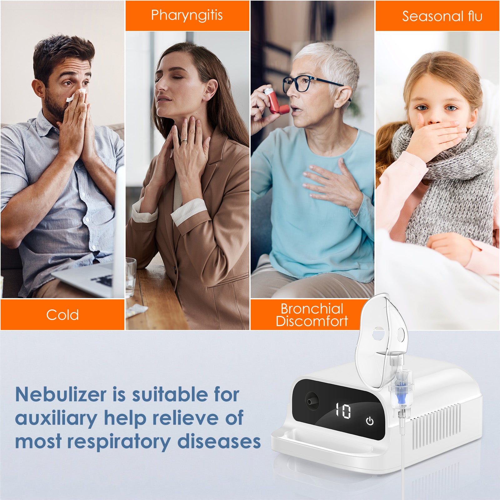 The Swirler Nebulizer, Smart Nebulizer, Smart Digital Display Nebulizer for Adults and Children, Accessory Device for Single Patient Use, Low Noise Compression Nebulizer (Direct Patient Interface)