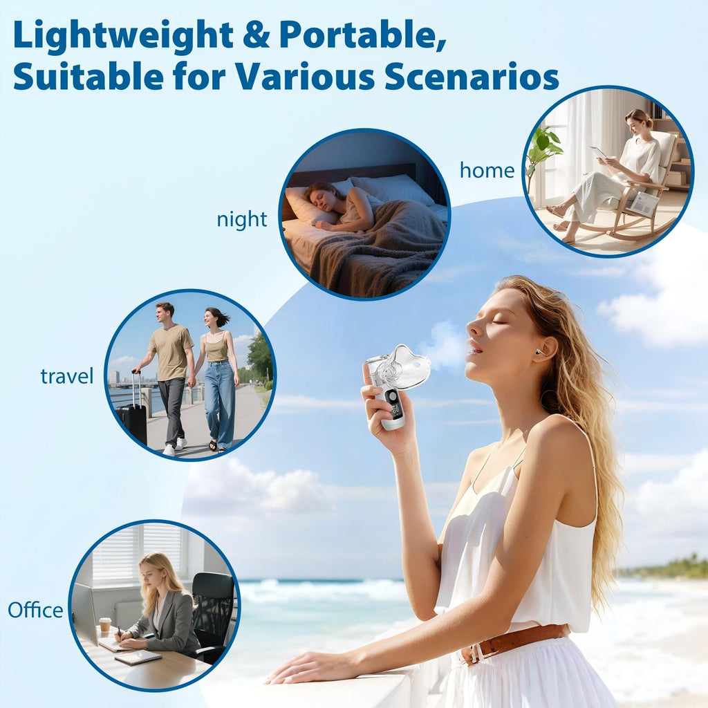 THE SWIRLER NEBULIZER, Portable Nebulizer for Adults and Kids, Ultra-quiet Handheld Nebulizer with Self-Cleaning, Rechargeable Nebulizer with three adjustable mist levels for Travel